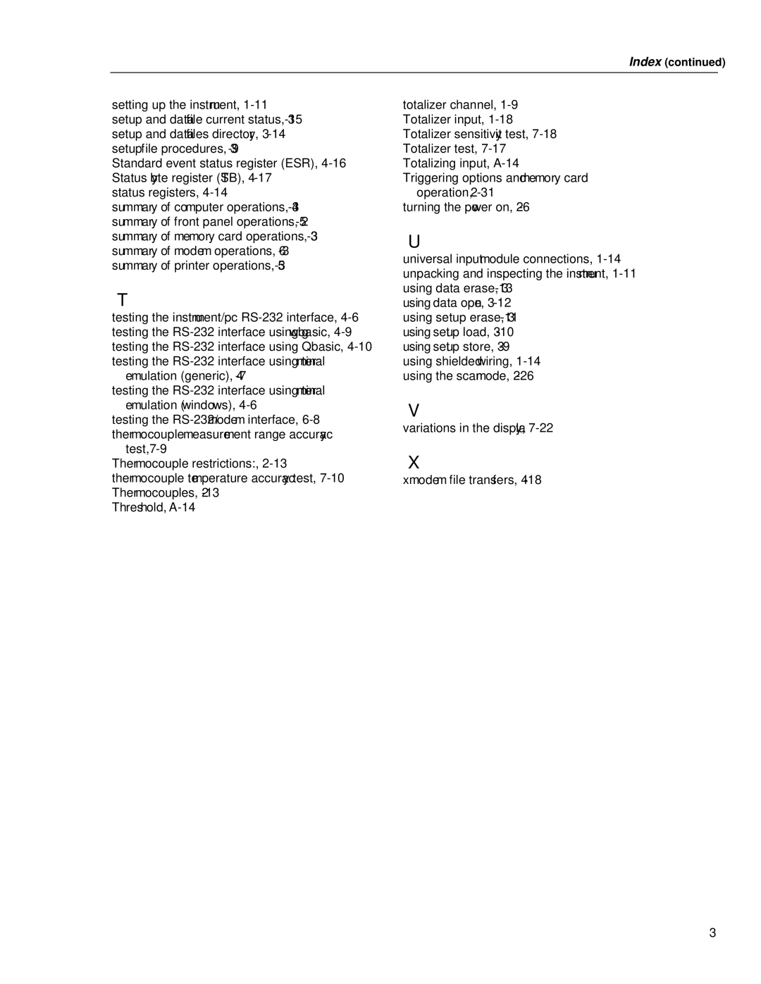 Fluke 2635A user manual Index 