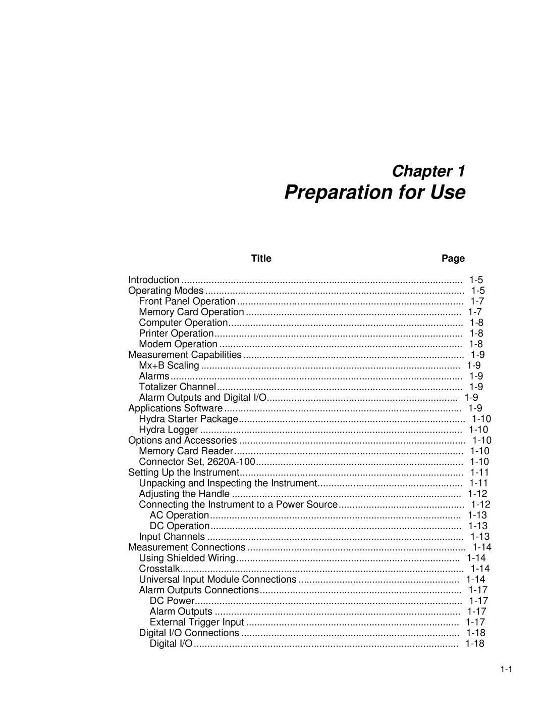 Fluke 2635A user manual Preparation for Use 