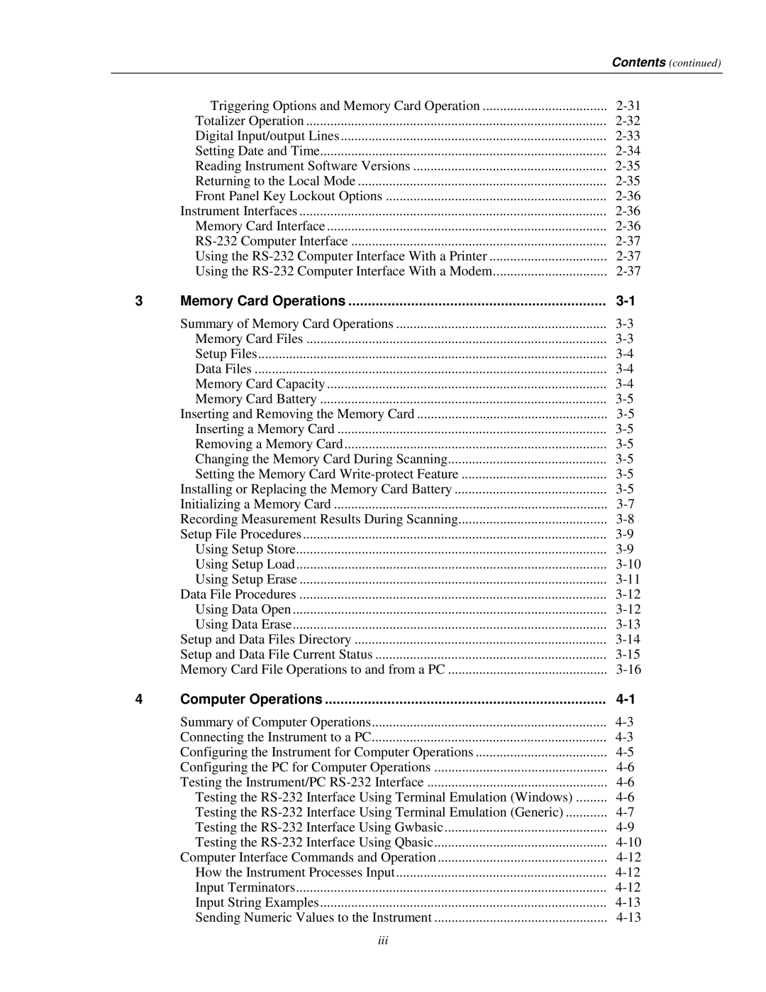 Fluke 2635A user manual Memory Card Operations 