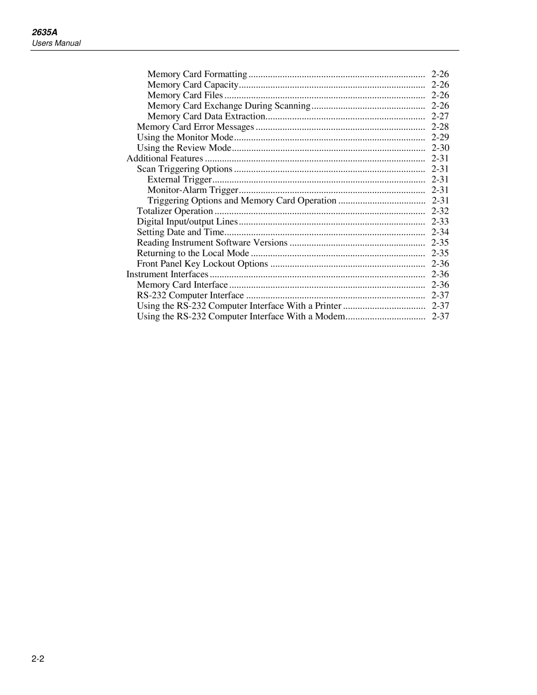 Fluke 2635A user manual Using the Monitor Mode Using the Review Mode 