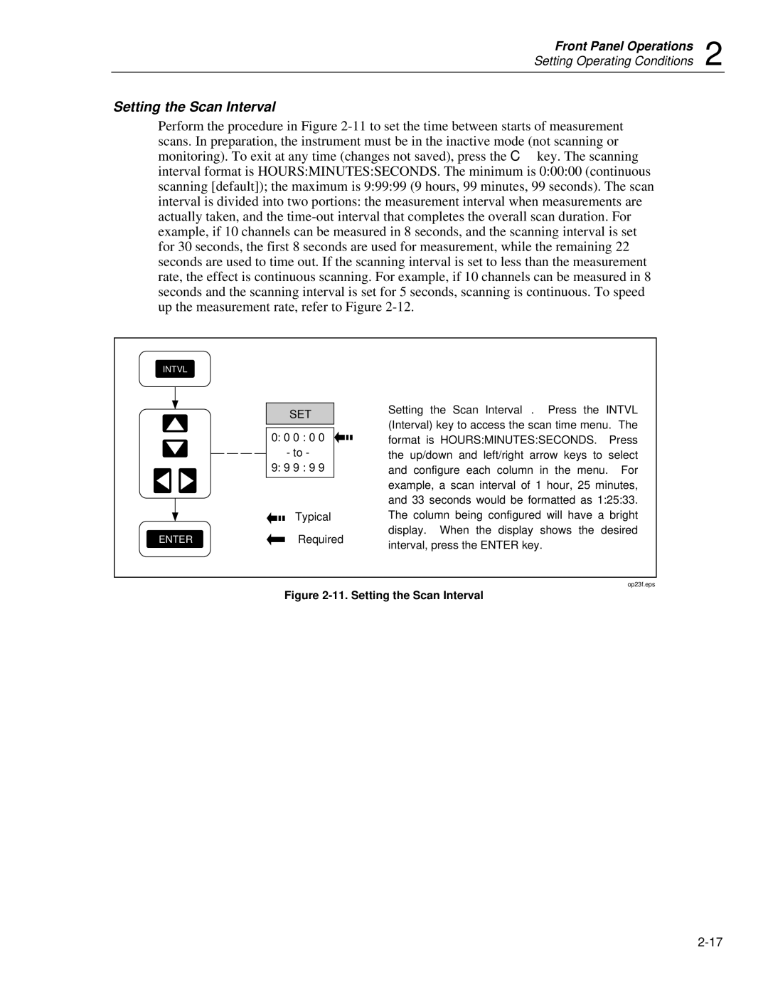 Fluke 2635A user manual Setting the Scan Interval 