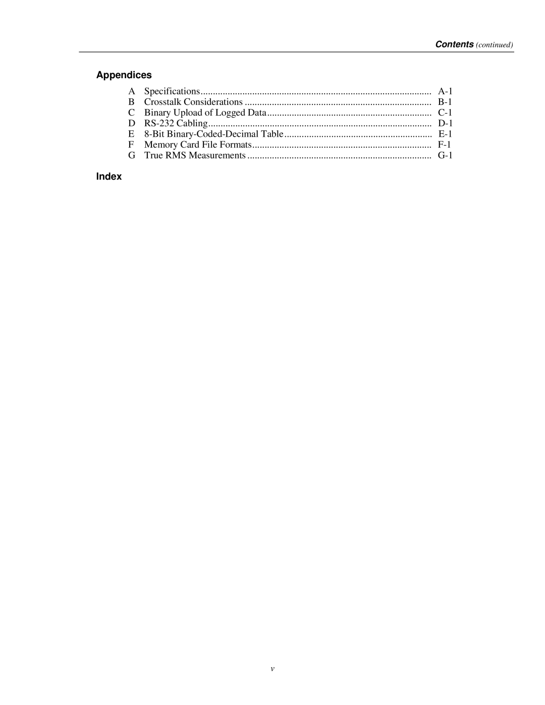 Fluke 2635A user manual Index 