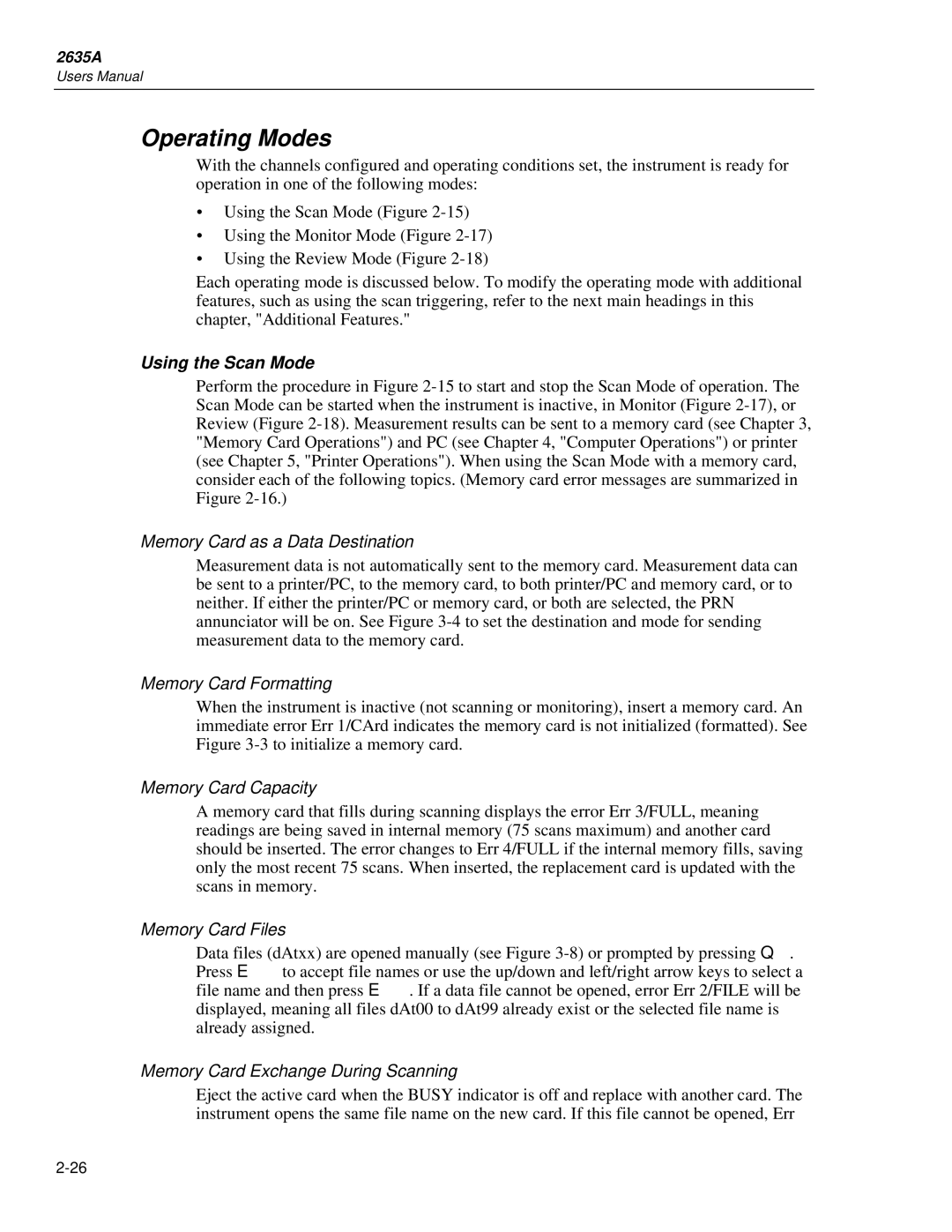 Fluke 2635A user manual Using the Scan Mode 