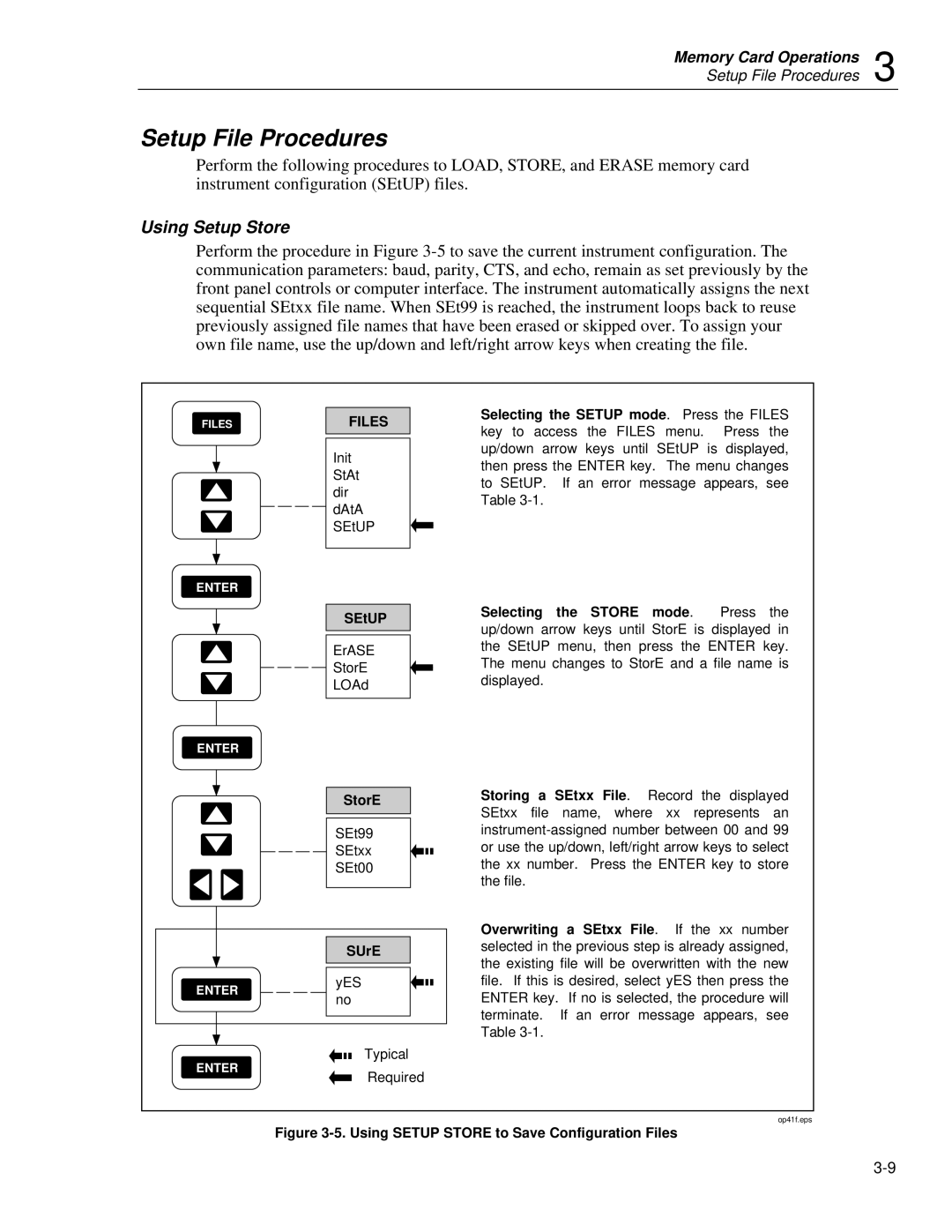 Fluke 2635A user manual Setup File Procedures, Using Setup Store, SEtUP, StorE 