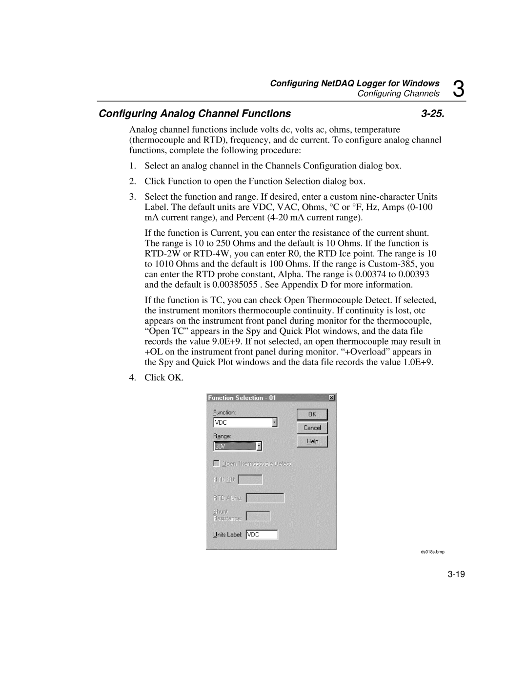 Fluke 2640A, 2645A user manual Configuring Analog Channel Functions 