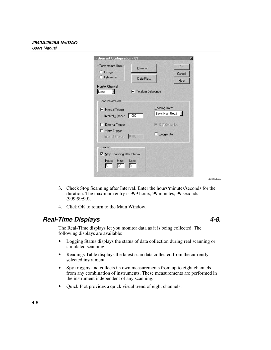 Fluke 2645A, 2640A user manual Real-Time Displays 