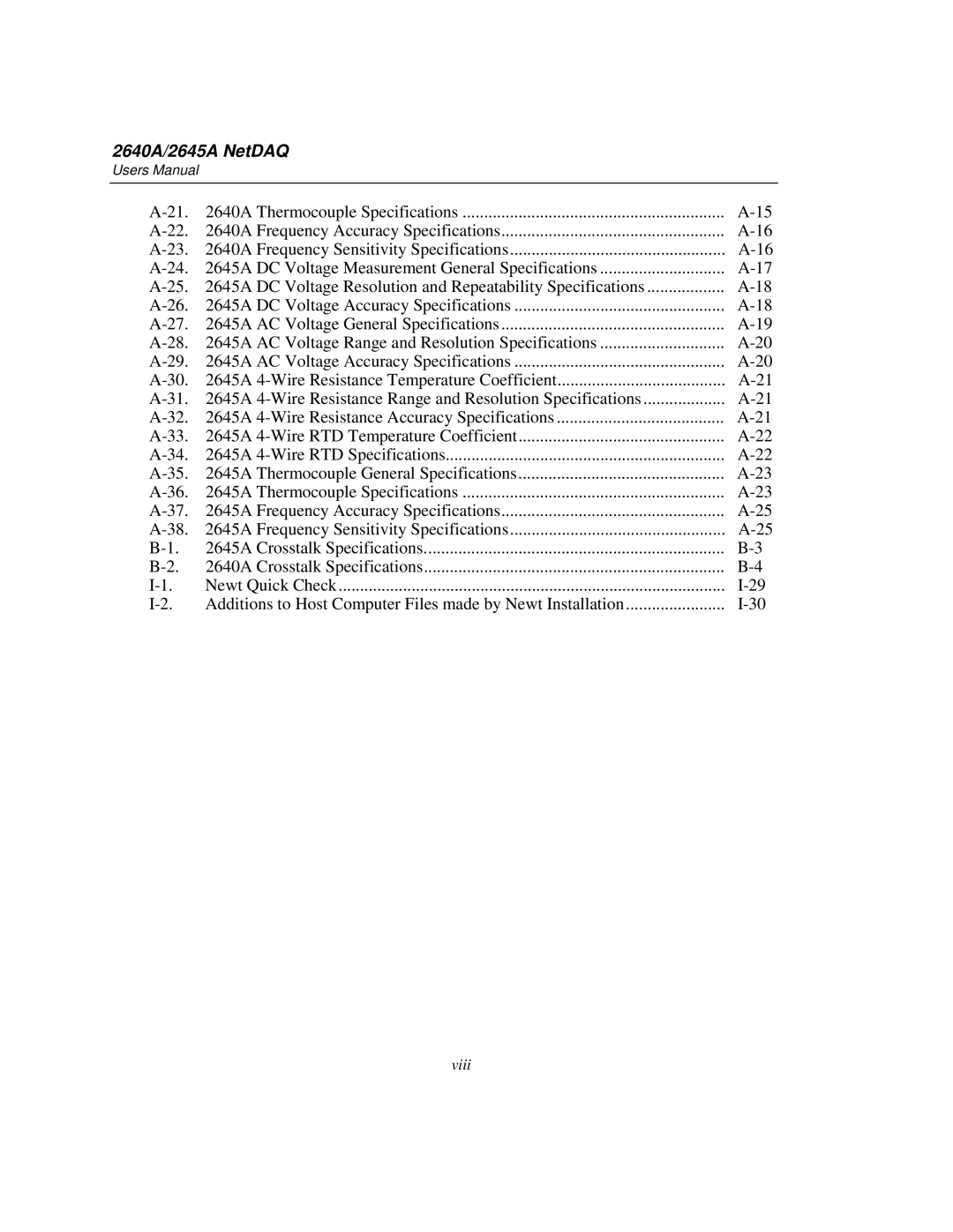 Fluke 2640A user manual 2645A AC Voltage Range and Resolution Specifications 