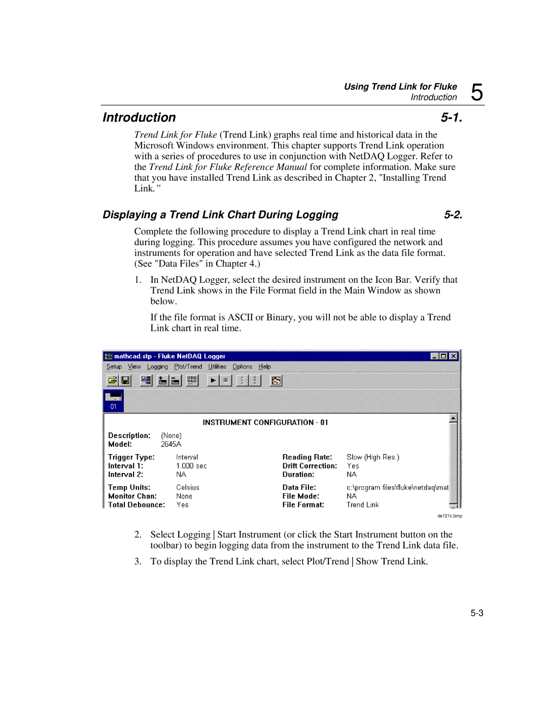 Fluke 2640A, 2645A user manual Introduction, Displaying a Trend Link Chart During Logging 