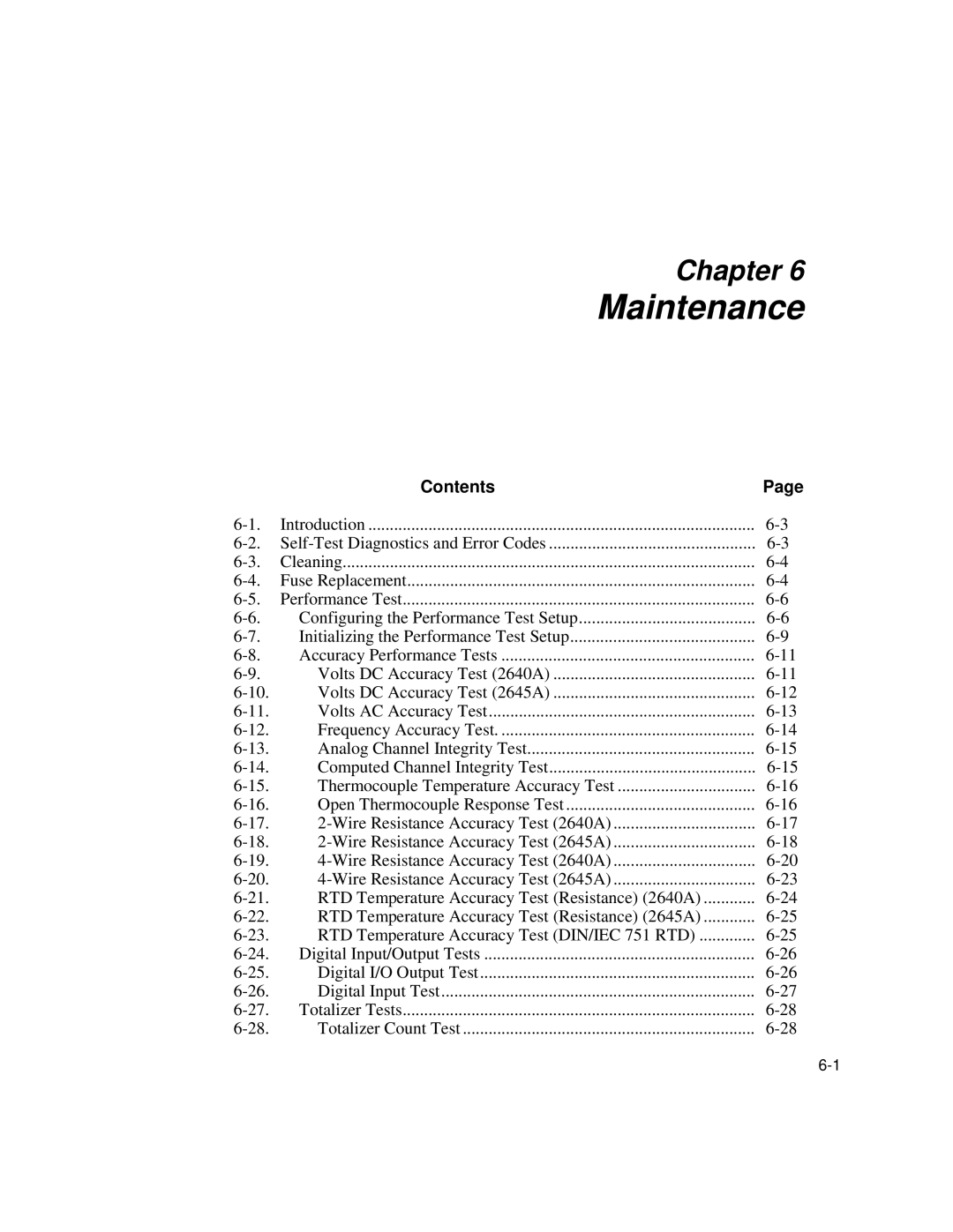 Fluke 2640A, 2645A user manual Maintenance 