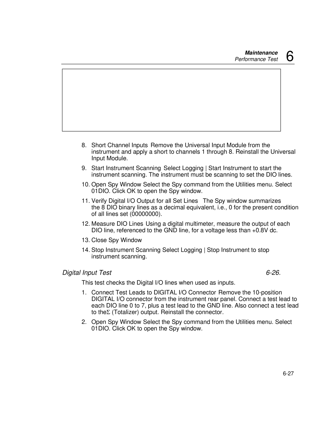 Fluke 2640A, 2645A user manual Digital Input Test 