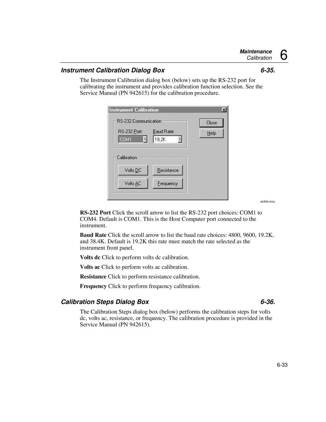 Fluke 2640A, 2645A user manual Instrument Calibration Dialog Box, Calibration Steps Dialog Box 