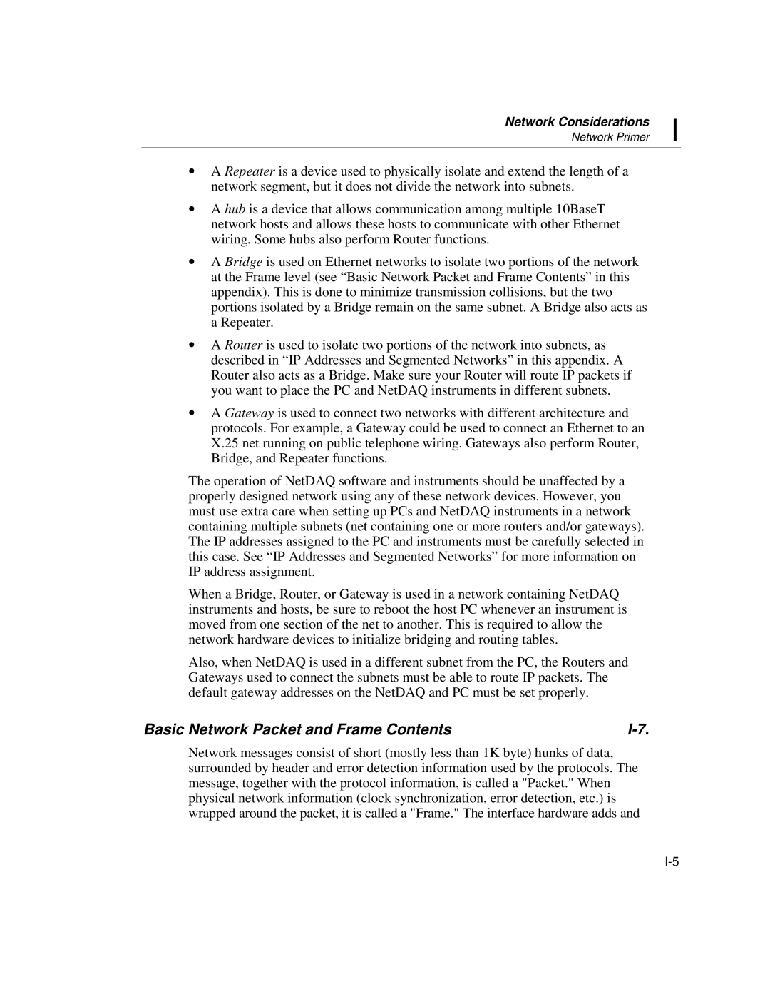 Fluke 2640A, 2645A user manual Basic Network Packet and Frame Contents 