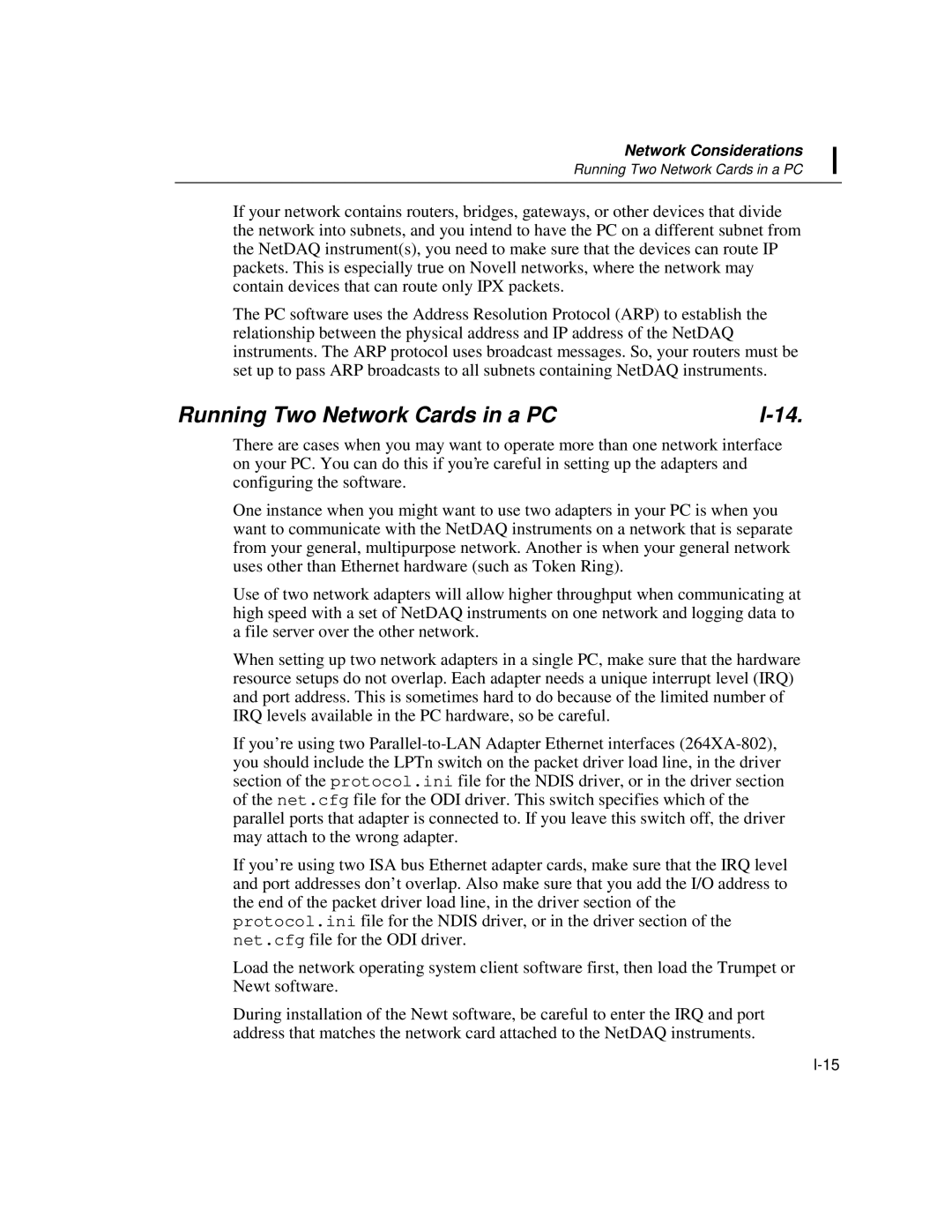 Fluke 2640A, 2645A user manual Running Two Network Cards in a PC 