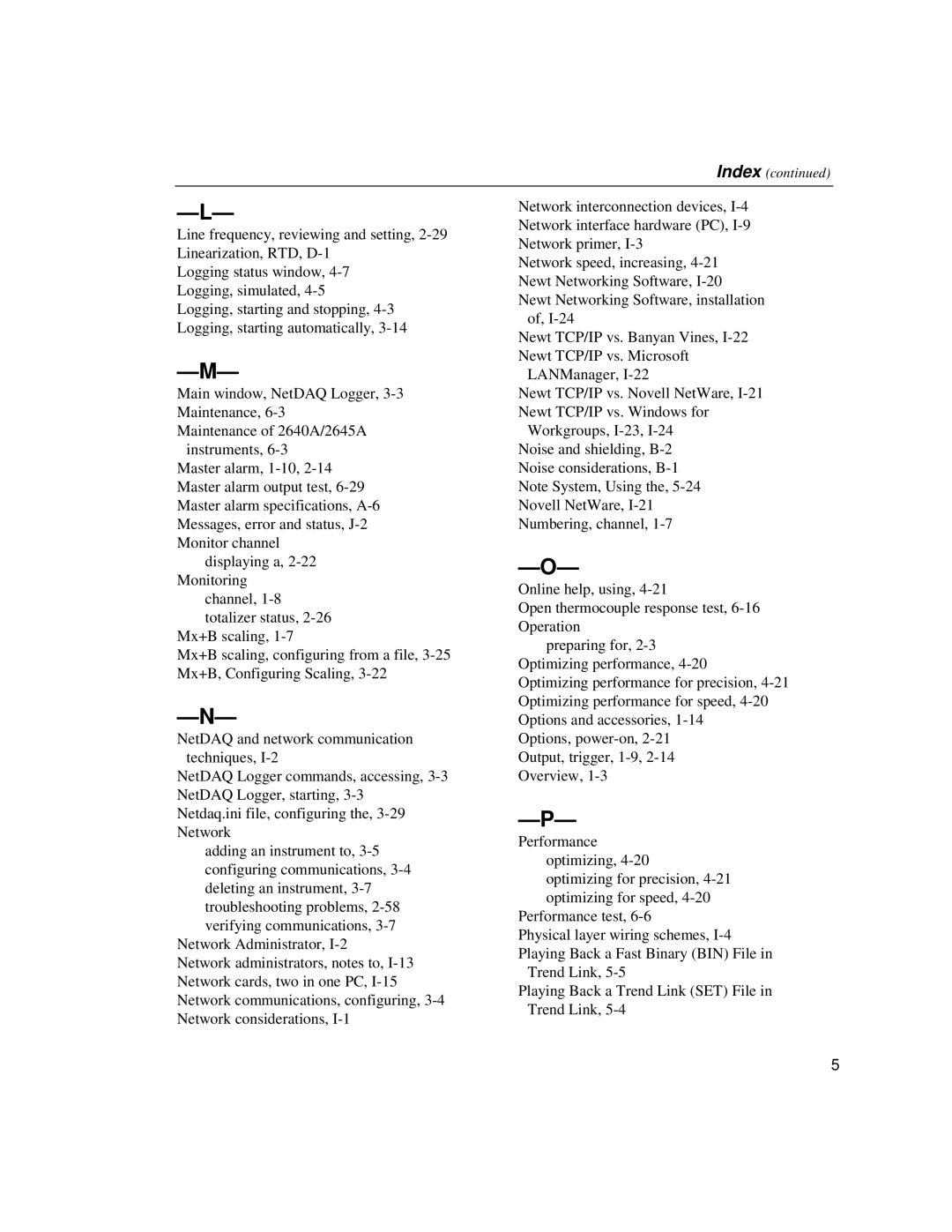 Fluke 2640A, 2645A user manual Index 