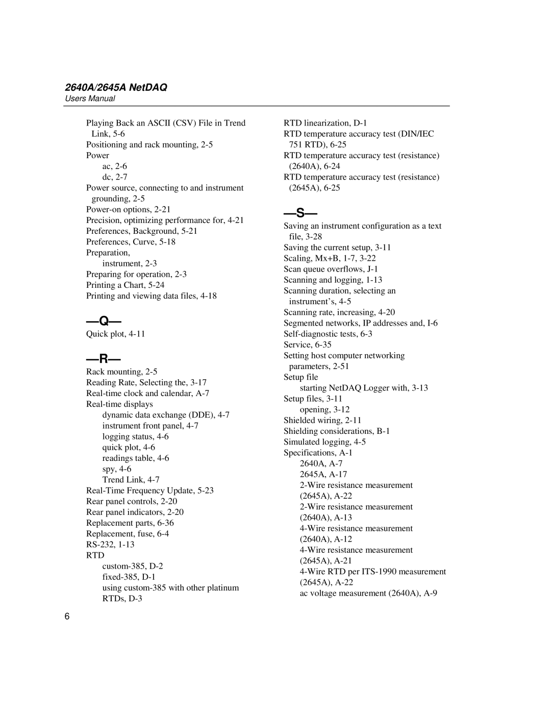 Fluke user manual 2640A/2645A NetDAQ 