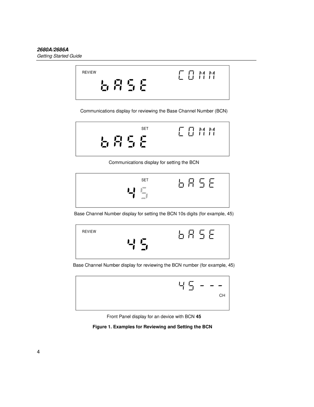 Fluke 2680A, 2686A manual Examples for Reviewing and Setting the BCN 