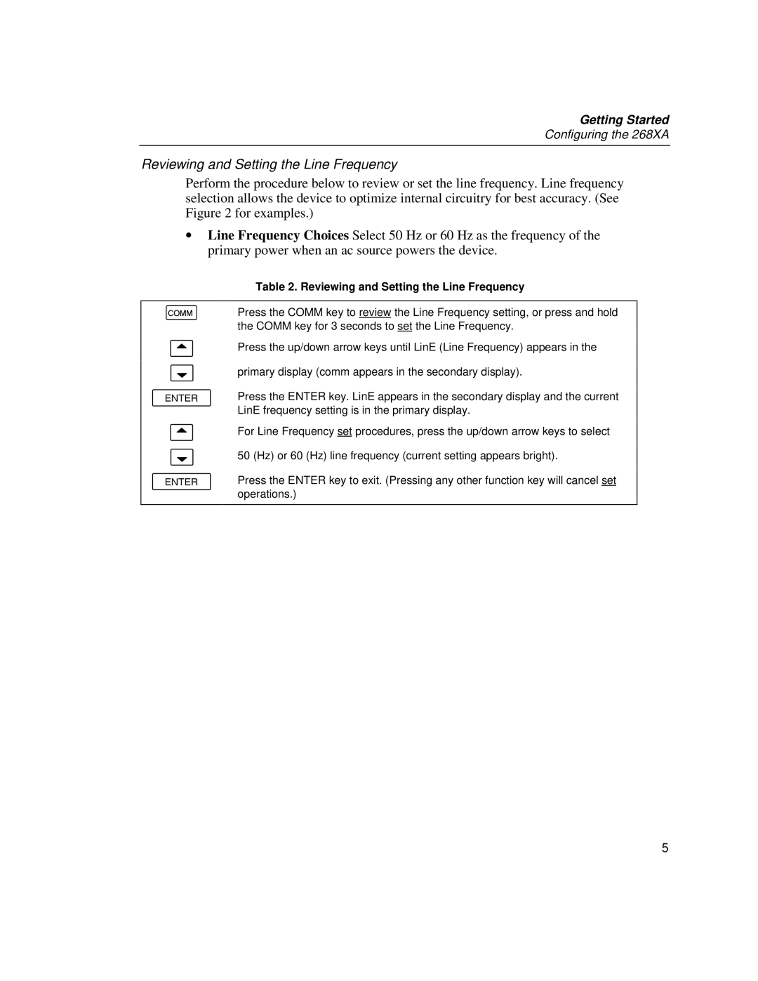 Fluke 2686A, 2680A manual Reviewing and Setting the Line Frequency 