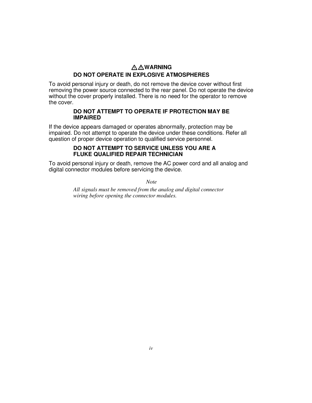 Fluke 2680A, 2686A manual Xwwarning Do not Operate in Explosive Atmospheres 