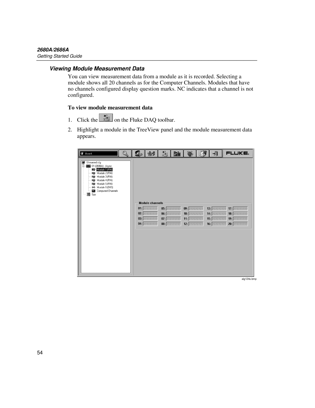 Fluke 2680A, 2686A manual Viewing Module Measurement Data, To view module measurement data 