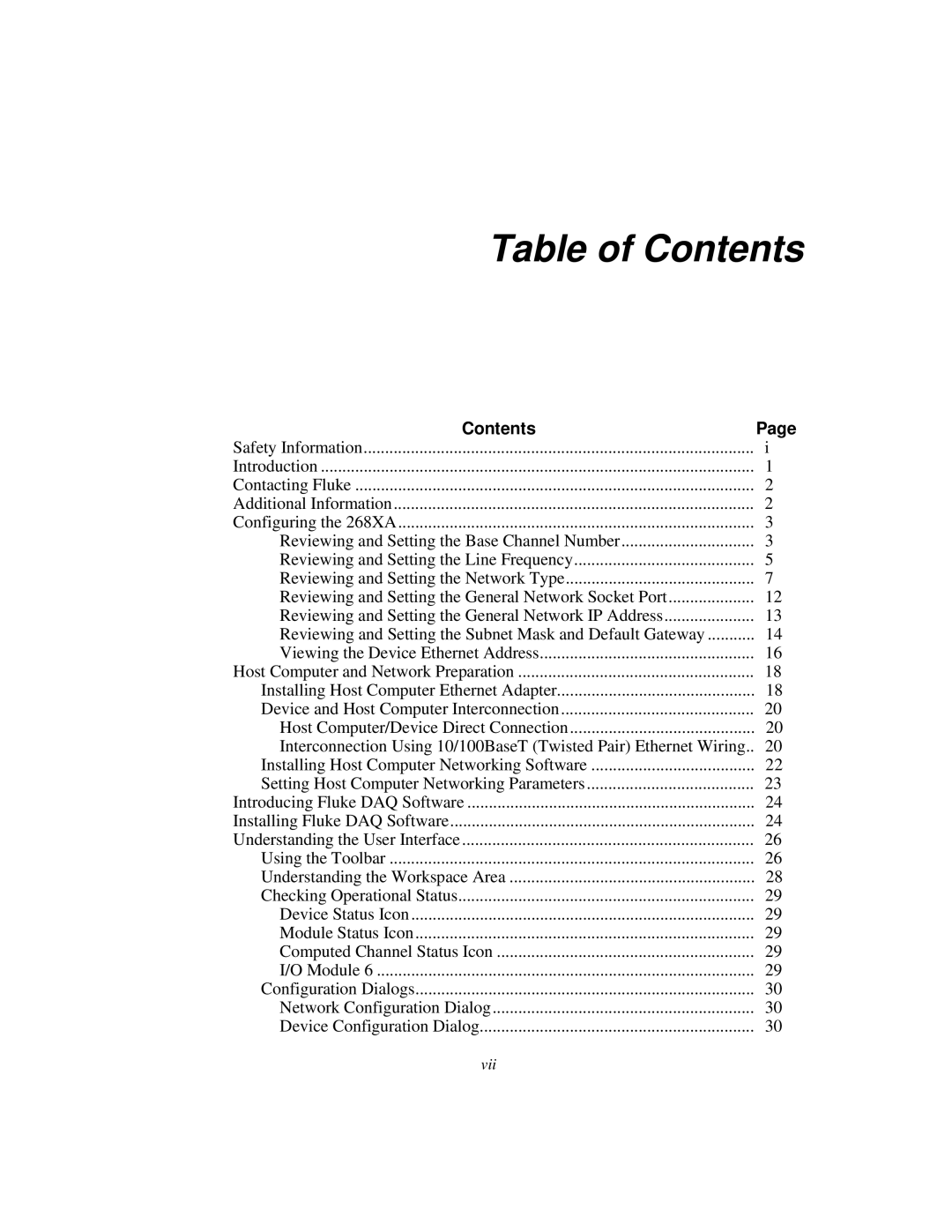 Fluke 2686A, 2680A manual Table of Contents 