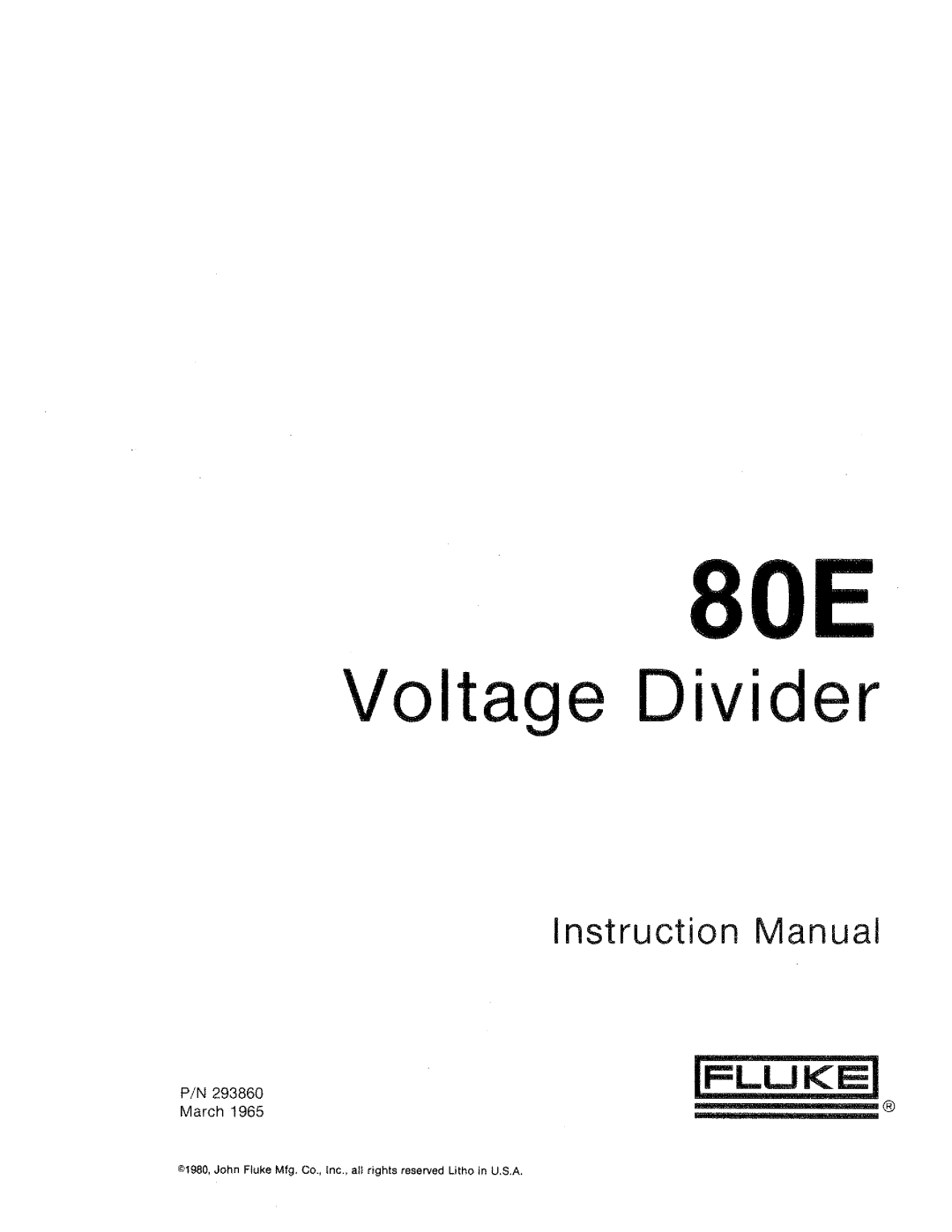 Fluke 293860 manual 