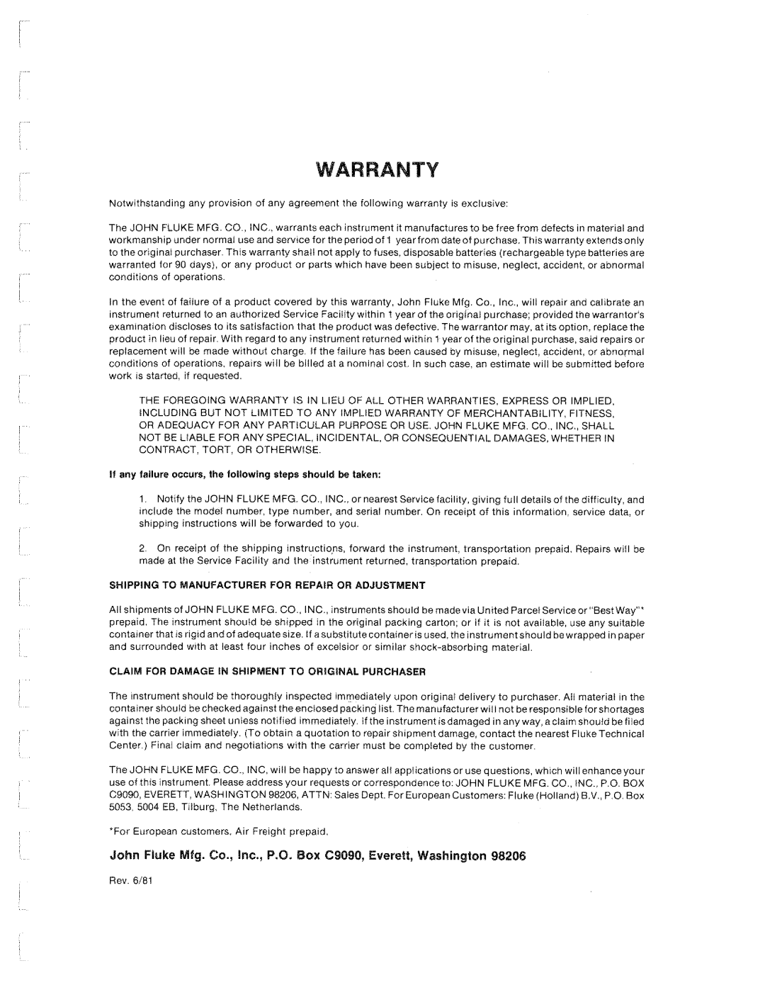 Fluke 293860 manual 