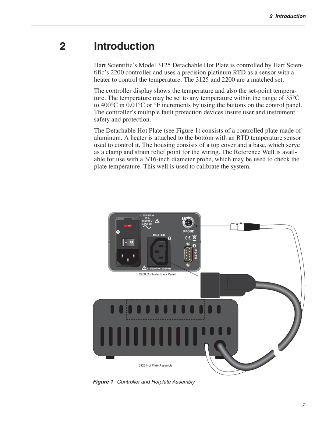 Fluke 3125 user manual Introduction, Controller and Hotplate Assembly 