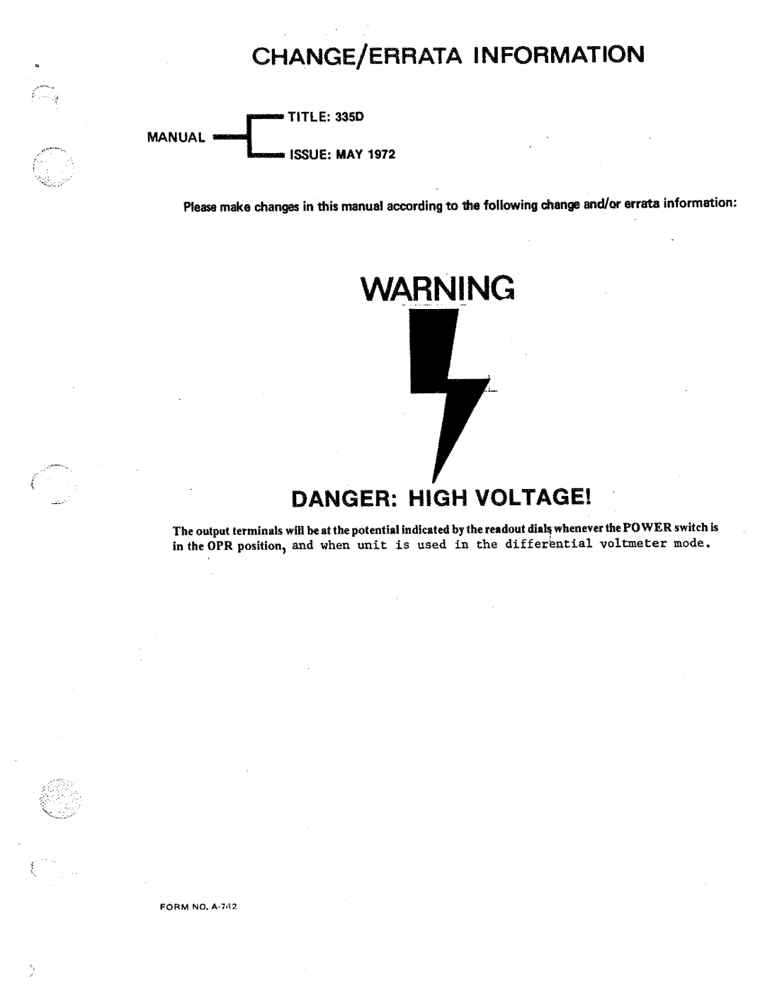 Fluke 335D manual 