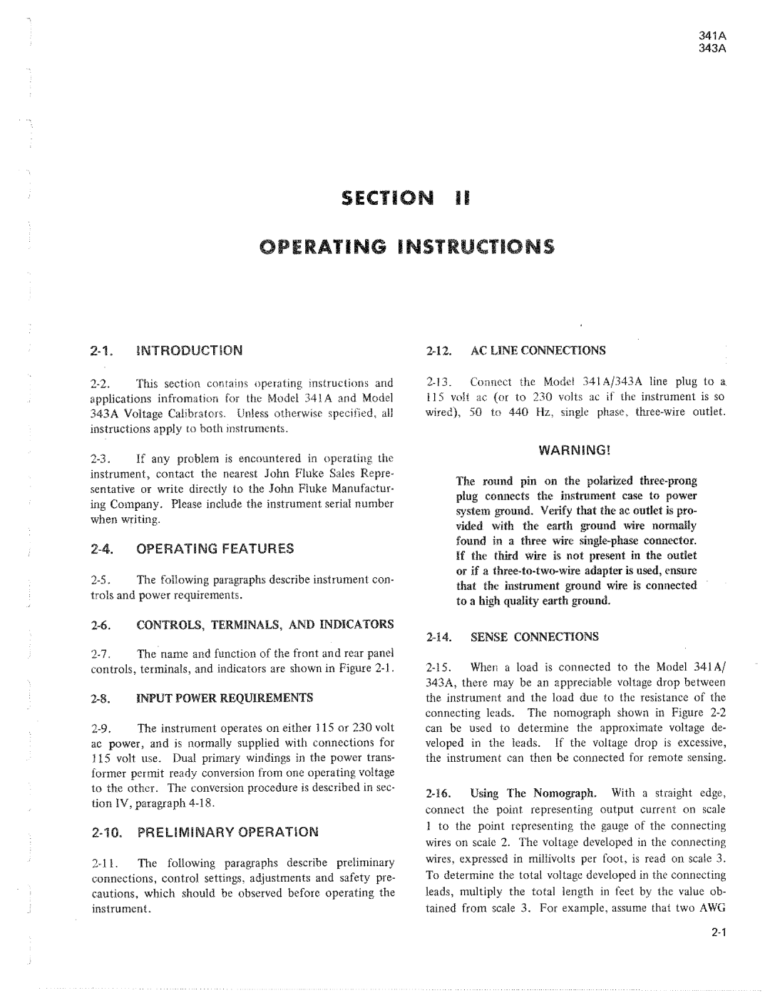 Fluke 341a, 343a dc voltage calibrators manual 