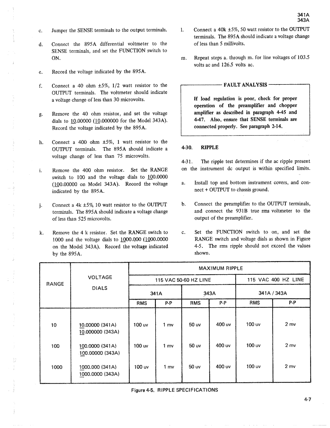 Fluke 343a dc voltage calibrators, 341a manual 