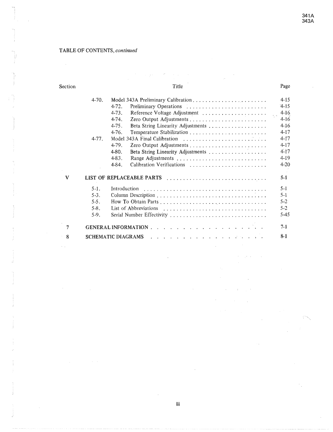 Fluke 343a dc voltage calibrators, 341a manual 