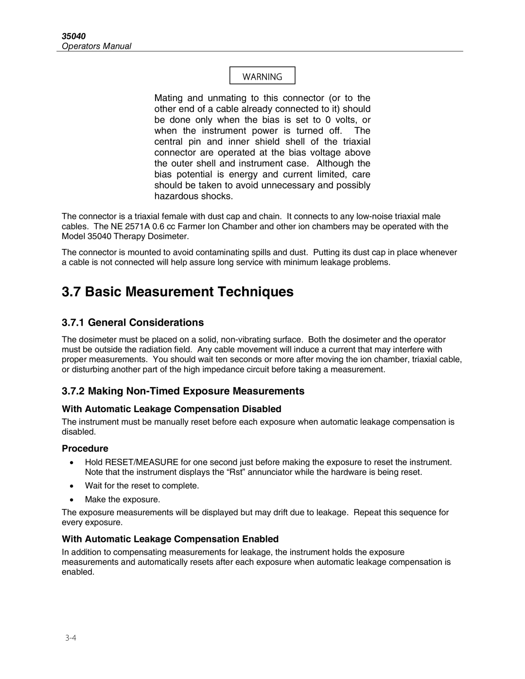 Fluke 35040 manual Basic Measurement Techniques, General Considerations, Making Non-Timed Exposure Measurements 