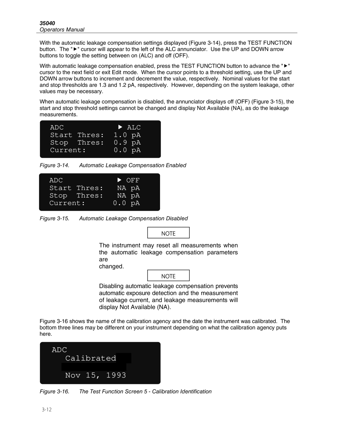 Fluke 35040 manual Calibrated by Keithley RMD Nov 15 