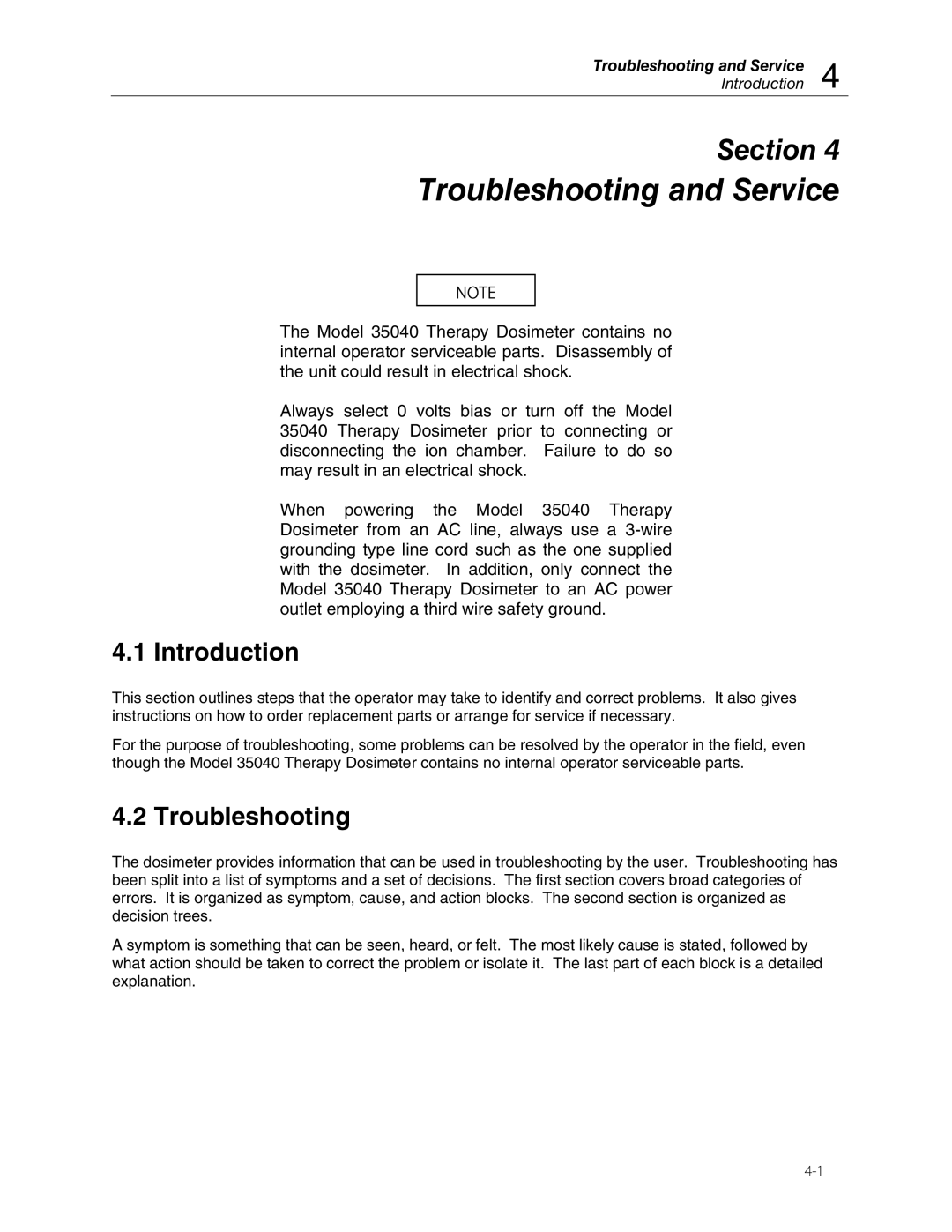 Fluke 35040 manual Troubleshooting and Service 