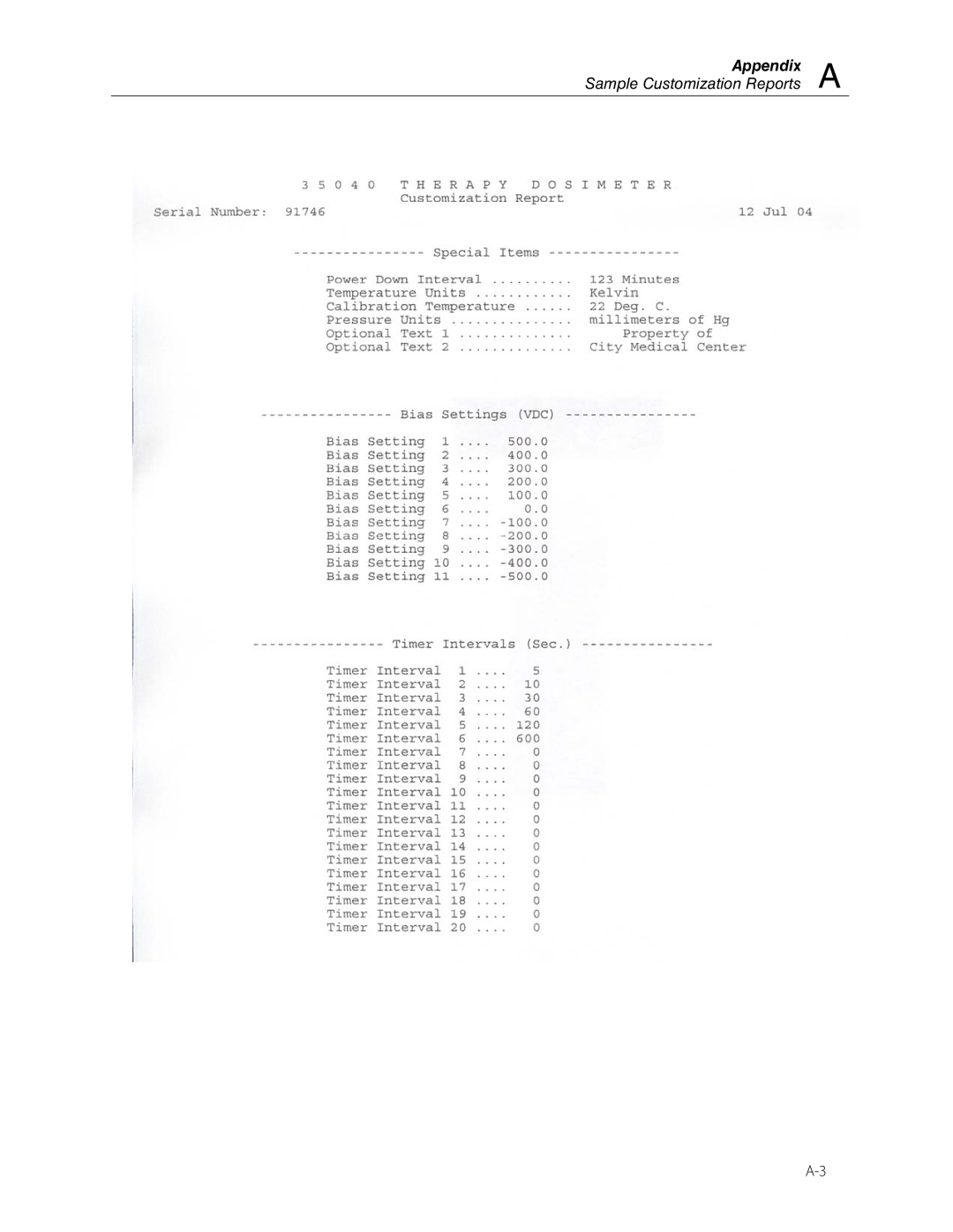 Fluke 35040 manual Appendix Sample Customization Reports 