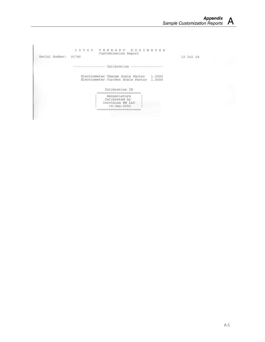 Fluke 35040 manual Appendix Sample Customization Reports 