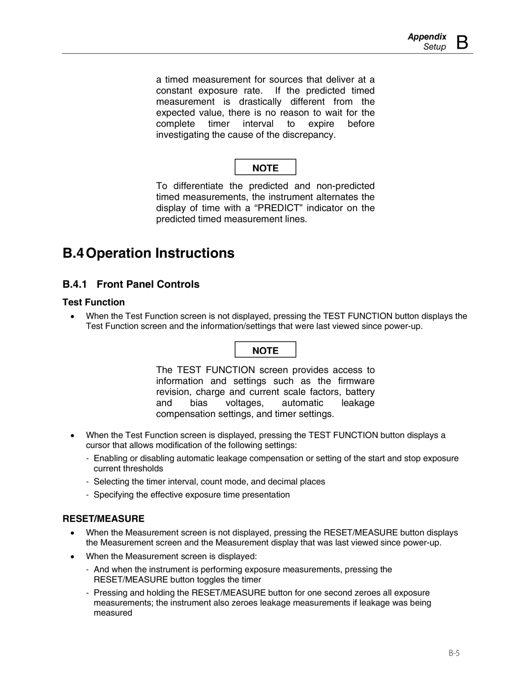 Fluke 35040 manual Reset/Measure, Setup B 