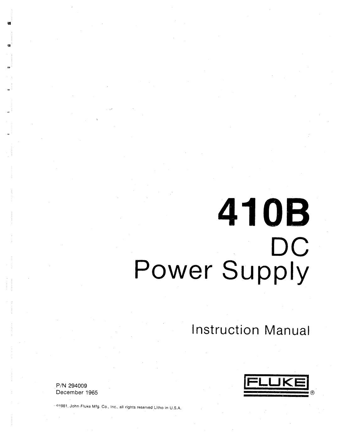 Fluke 410B manual 