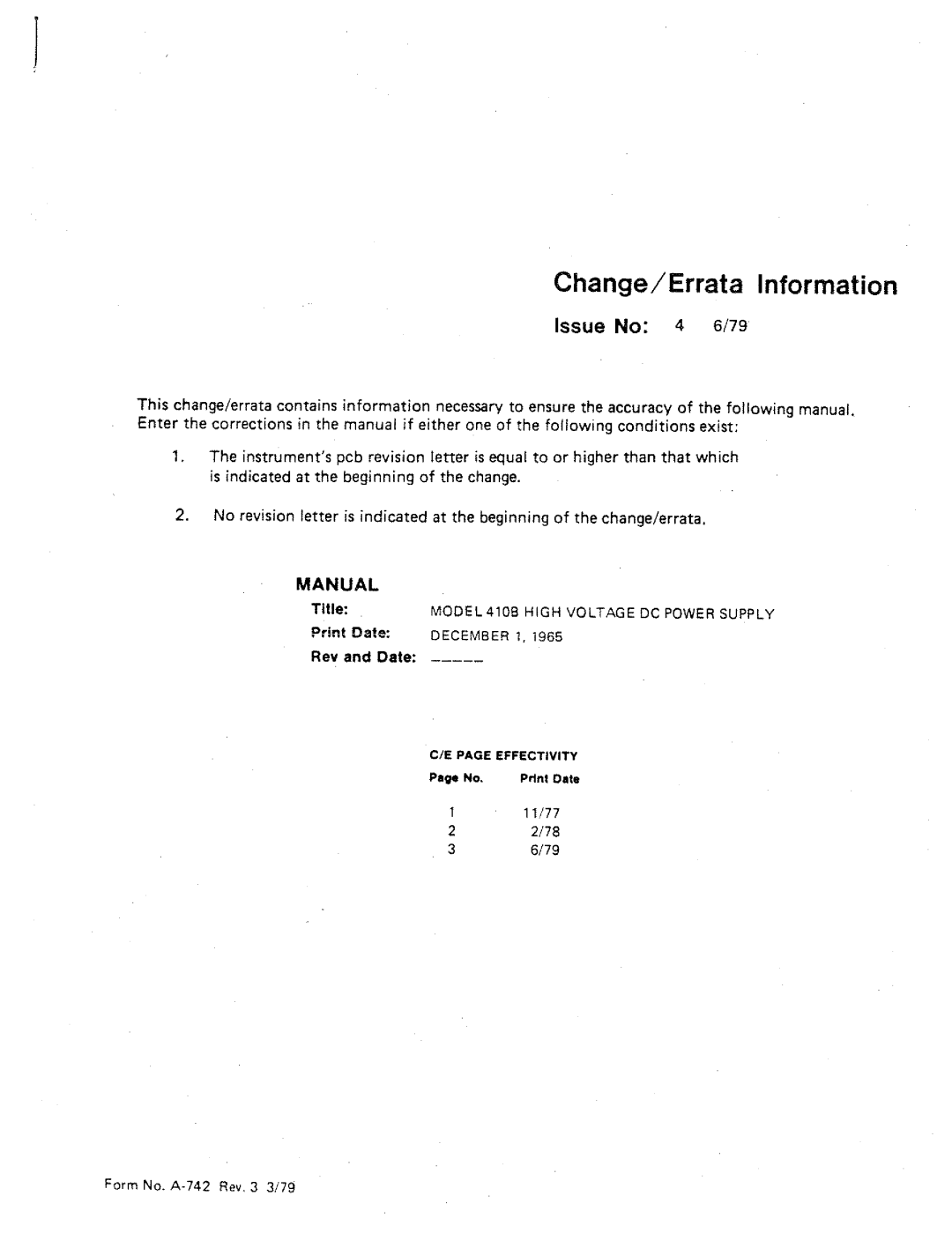 Fluke 410B manual 