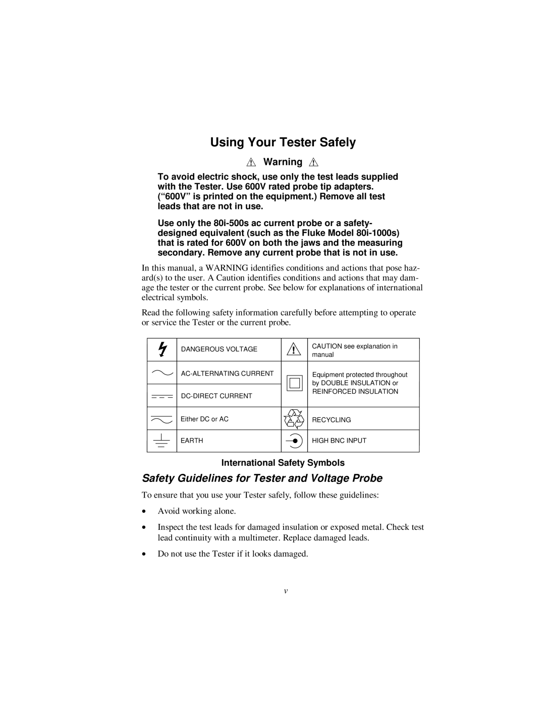 Fluke 39, 41B user manual Using!Your Tester Safely 