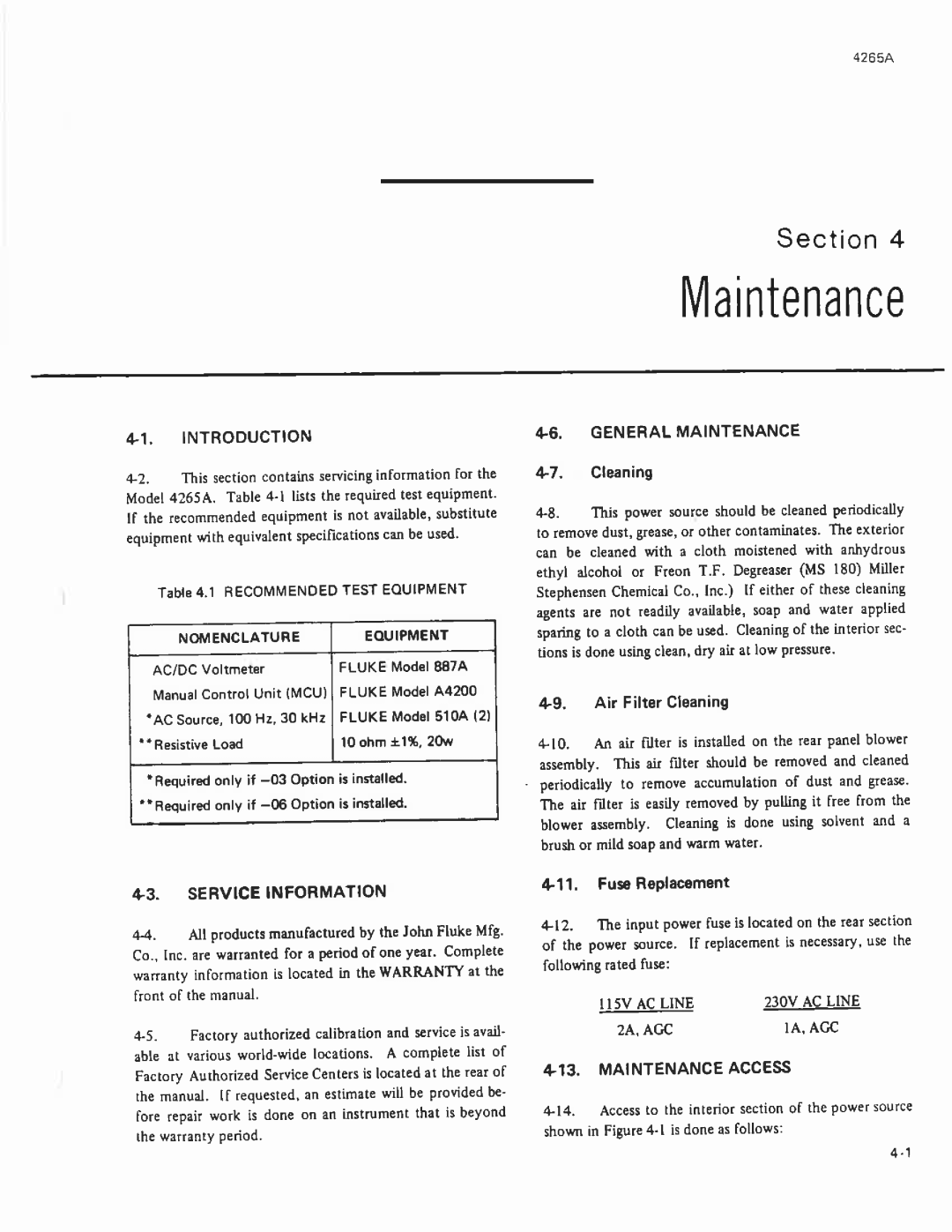 Fluke 4265A manual 