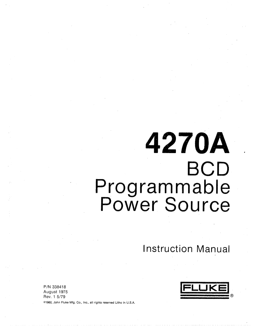 Fluke 4270A manual 
