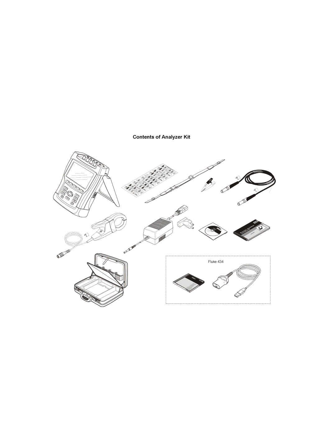 Fluke 434, 433 manual Contents of Analyzer Kit 