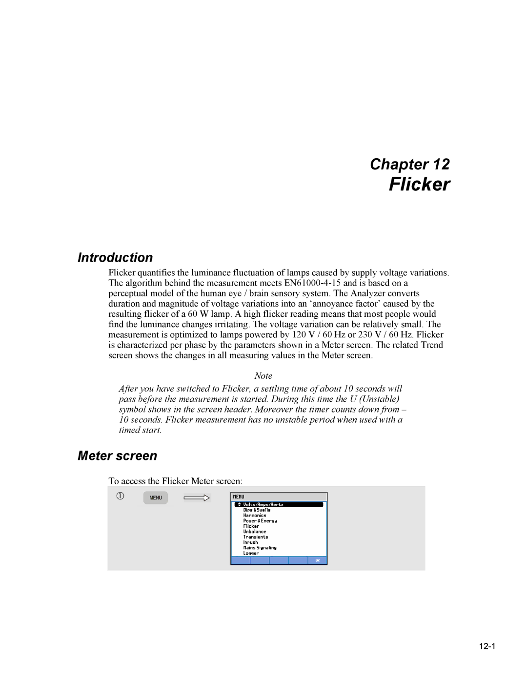 Fluke 435 user manual Flicker, Introduction 