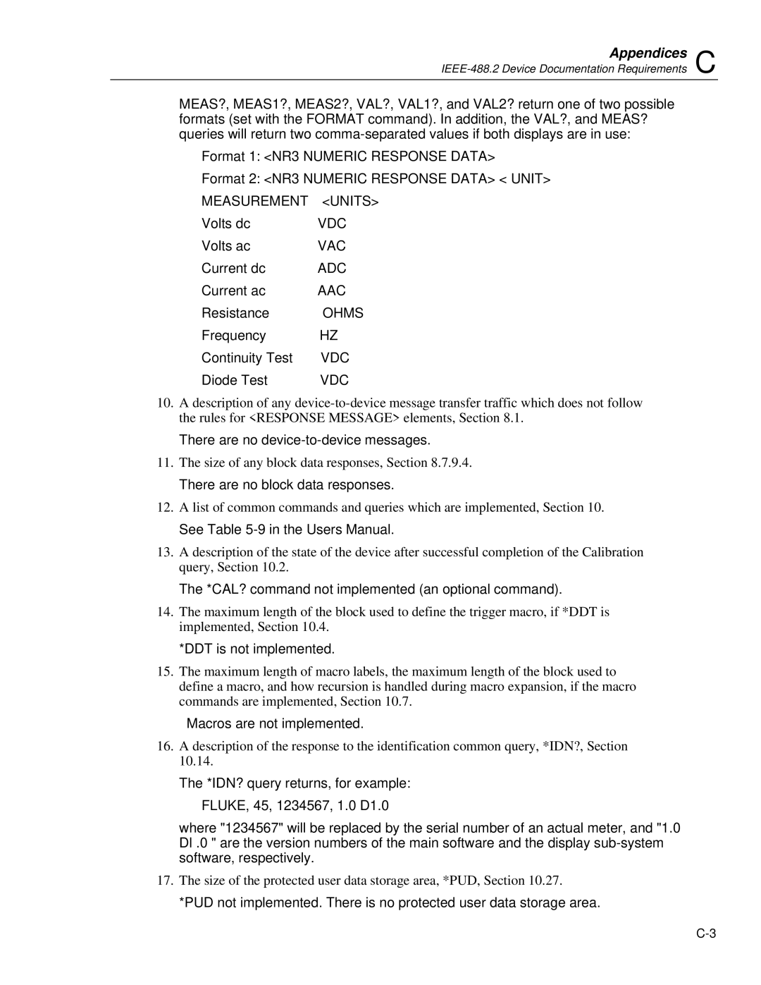 Fluke 45 user manual Measurement 