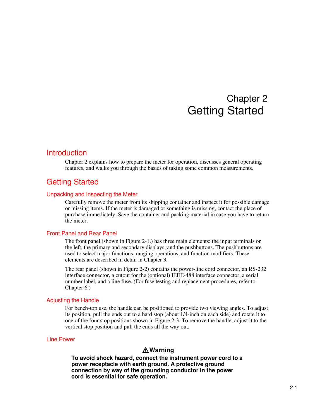 Fluke 45 user manual Introduction, Getting Started 