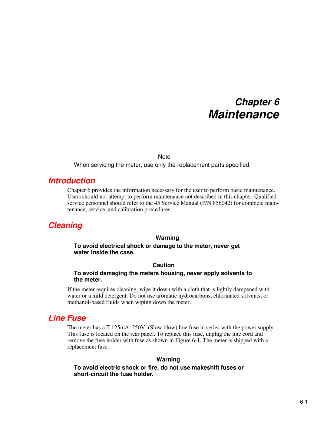 Fluke 45 user manual Introduction Cleaning, Line Fuse 