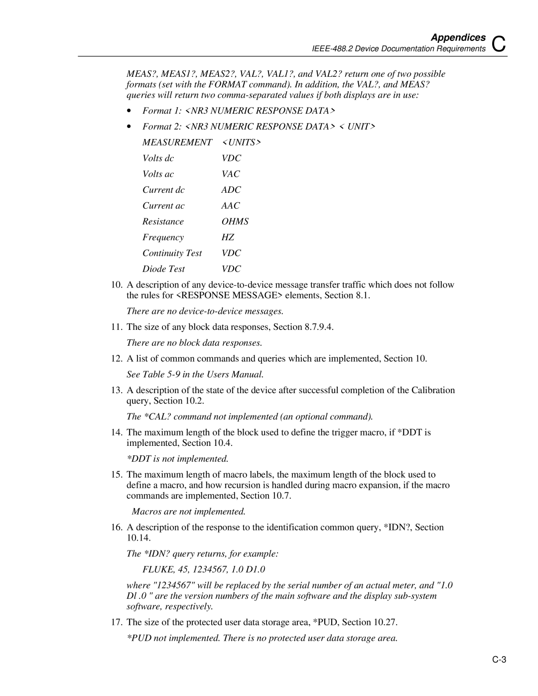 Fluke 45 user manual Measurement 