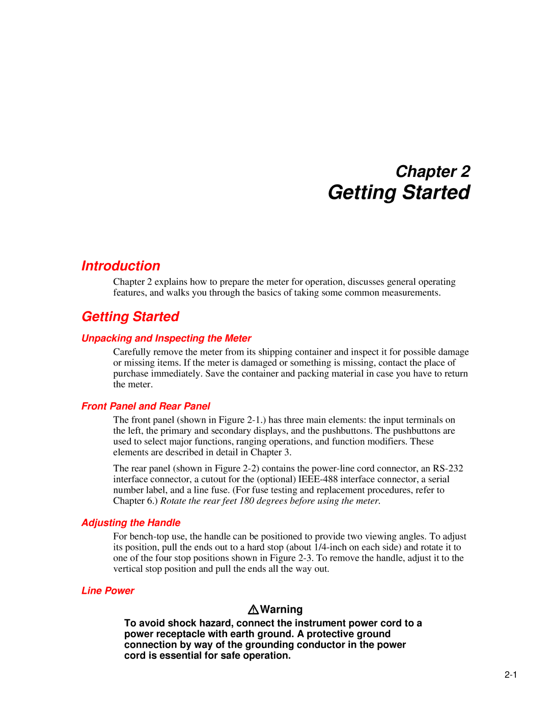 Fluke 45 user manual Introduction, Getting Started 