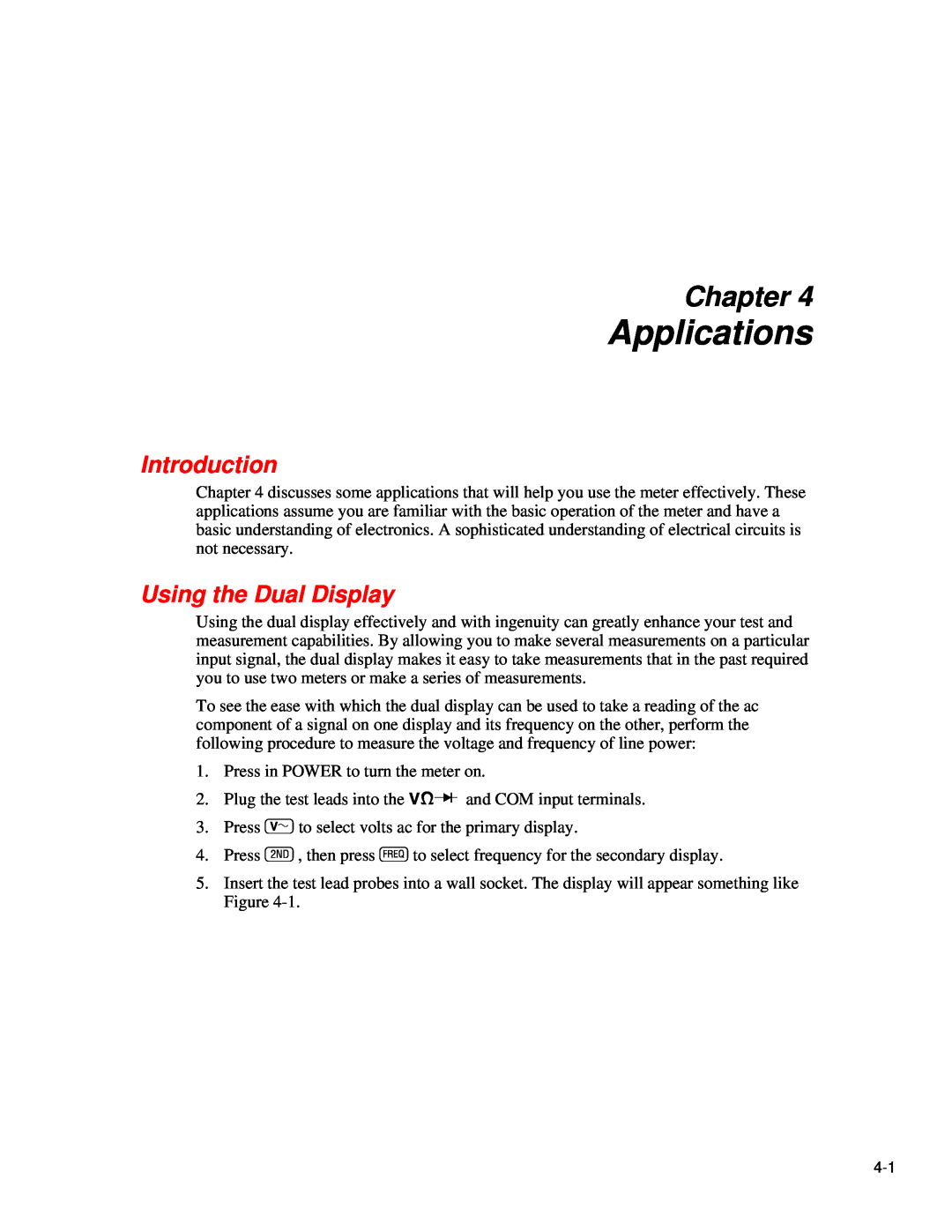 Fluke 45 user manual Applications, Using the Dual Display, Chapter, Introduction 